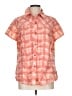 REI 100% Polyester Plaid Orange Short Sleeve Blouse Size L - photo 1