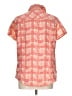 REI 100% Polyester Plaid Orange Short Sleeve Blouse Size L - photo 2