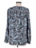 Ann Taylor LOFT Paisley Blue Long Sleeve Blouse Size M - photo 2