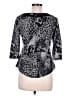 New Directions Animal Print Black 3/4 Sleeve Top Size M (petite) - photo 2