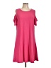 Just Be... Solid Pink Casual Dress Size L - photo 1