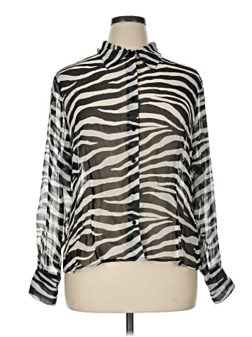 Linea by Louis Dell'Olio Long Sleeve Silk Top (view 1)