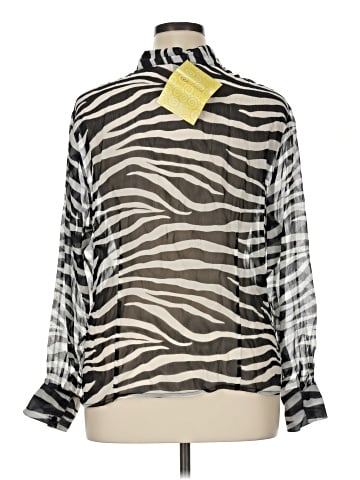 Linea by Louis Dell'Olio Long Sleeve Silk Top (view 2)