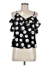 E&M Collection 100% Polyester Black Short Sleeve Top Size M - photo 1