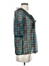 Gibson 100% Polyester Argyle Teal Short Sleeve Blouse Size S - photo 4