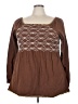 Roaman's Brown Long Sleeve Blouse Size 22 (1X) - photo 1