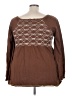 Roaman's Brown Long Sleeve Blouse Size 22 (1X) - photo 2