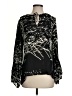 Parker 100% Silk Black Long Sleeve Silk Top Size S - photo 1