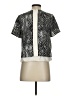 Topshop Animal Print Silver Short Sleeve Blouse Size 4 - photo 2