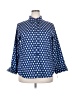 Foxcroft Polka Dots Blue 3/4 Sleeve Blouse Size 18 - photo 1