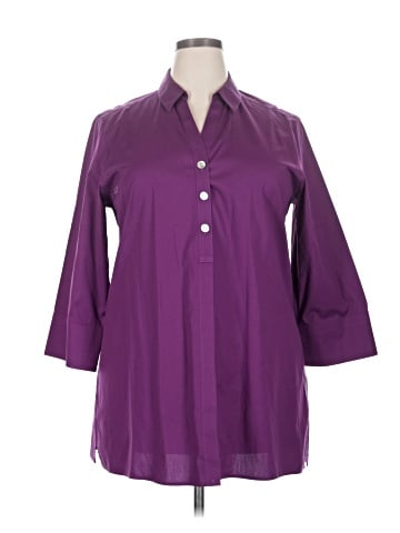 Foxcroft 3/4 Sleeve Button-Down Shirt (view 1)