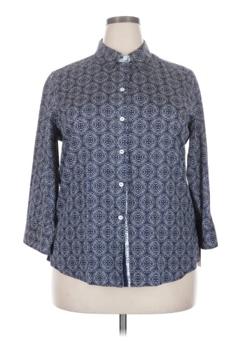Foxcroft 3/4 Sleeve Button-Down Shirt (view 1)