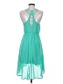 Lush 100% Polyester Solid Teal Casual Dress Size S - photo 2