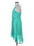 Lush 100% Polyester Solid Teal Casual Dress Size S - photo 5