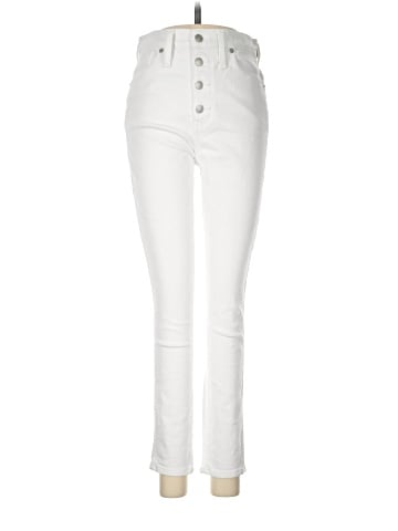 Madewell 10" High-Rise Skinny Crop Jeans in Pure White: Button-Front Edition (view 1)
