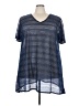 Apt. 9 100% Polyester Blue Short Sleeve Blouse Size 3X - photo 1