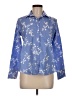 Lands' End 100% Supima Cotton Floral Blue Long Sleeve Button-Down Shirt Size 6 (petite) - photo 1