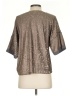 Deletta Metallic Silver Short Sleeve Top Size S - photo 2