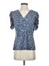 CeCe Blue Short Sleeve Blouse Size S - photo 1