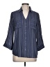 Iz Byer 100% Polyester Stripes Blue 3/4 Sleeve Blouse Size L - photo 1
