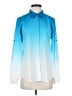 Calvin Klein 100% Polyester Color Block Blue Long Sleeve Blouse Size XS - photo 1