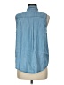 Chaps 100% Lyocell Blue Sleeveless Button-Down Shirt Size M - photo 2