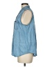 Chaps 100% Lyocell Blue Sleeveless Button-Down Shirt Size M - photo 5