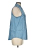 Chaps 100% Lyocell Blue Sleeveless Button-Down Shirt Size M - photo 4