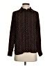 Topshop 100% Polyester Chevron-herringbone Black Long Sleeve Blouse Size 4 - photo 1