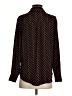 Topshop 100% Polyester Chevron-herringbone Black Long Sleeve Blouse Size 4 - photo 2