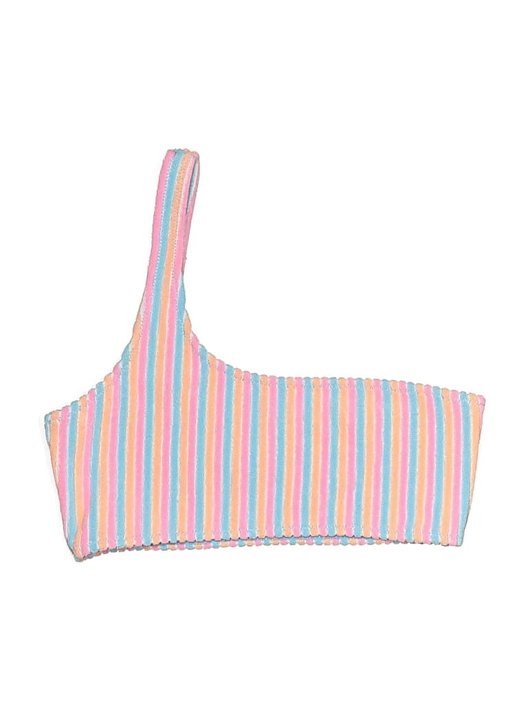 Pre-owned Triangl Swimsuit Top Pink Stripes Pattern Swimwear