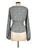 Paper Crane 100% Polyester Gray Long Sleeve Blouse Size L - photo 2