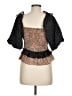 Assorted Brands 100% Polyester Brown Gold 3/4 Sleeve Blouse Size M - photo 2