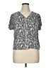 Tahari Gray Short Sleeve Blouse Size XL - photo 1