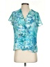 Coldwater Creek 100% Polyester Teal Short Sleeve Blouse Size S - photo 1
