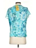 Coldwater Creek 100% Polyester Teal Short Sleeve Blouse Size S - photo 2