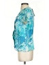 Coldwater Creek 100% Polyester Teal Short Sleeve Blouse Size S - photo 5