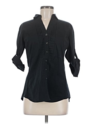 New York & Company 3/4 Sleeve Button-Down Shirt (view 1)