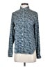 Ann Taylor 100% Polyester Animal Print Blue Long Sleeve Blouse Size XS - photo 1