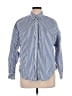 Express 100% Cotton Stripes Blue Long Sleeve Button-Down Shirt Size L - photo 1