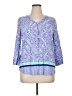 St. John's Bay 100% Rayon Paisley Blue 3/4 Sleeve Blouse Size XL - photo 1