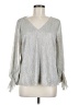 Vince Camuto Metallic Silver Long Sleeve Blouse Size M - photo 1