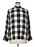 Express 100% Rayon Checkered-gingham Gray Long Sleeve Button-Down Shirt Size XL - photo 1