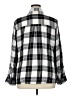 Express 100% Rayon Checkered-gingham Gray Long Sleeve Button-Down Shirt Size XL - photo 2