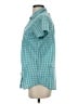 Columbia 100% Baumwolle Checkered-gingham Teal Short Sleeve Button-Down Shirt Size S - photo 5
