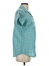 Columbia 100% Baumwolle Checkered-gingham Teal Short Sleeve Button-Down Shirt Size S - photo 4
