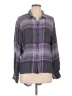 Keren Hart Plaid Purple Long Sleeve Button-Down Shirt Size L - photo 1