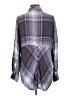 Keren Hart Plaid Purple Long Sleeve Button-Down Shirt Size L - photo 2