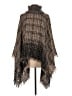 Angie 100% Acrylic Checkered-gingham Brown Poncho One size - photo 1