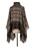 Angie 100% Acrylic Checkered-gingham Brown Poncho One size - photo 2